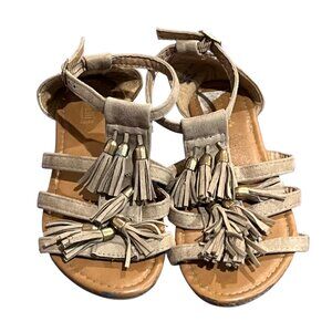 Capelli New York Kids Beige Tassel Strappy Sandals 1Y
